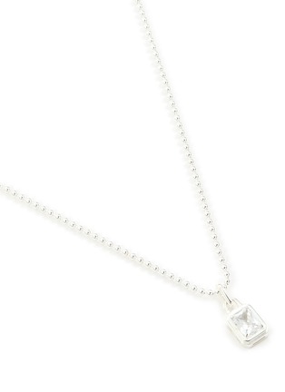 Detail View - Click To Enlarge - HATTON LABS - Mini Solitaire Sterling Silver Cubic Zirconia Pendant Necklace
