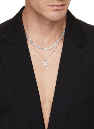 Figure View - Click To Enlarge - HATTON LABS - Mini Solitaire Sterling Silver Cubic Zirconia Pendant Necklace
