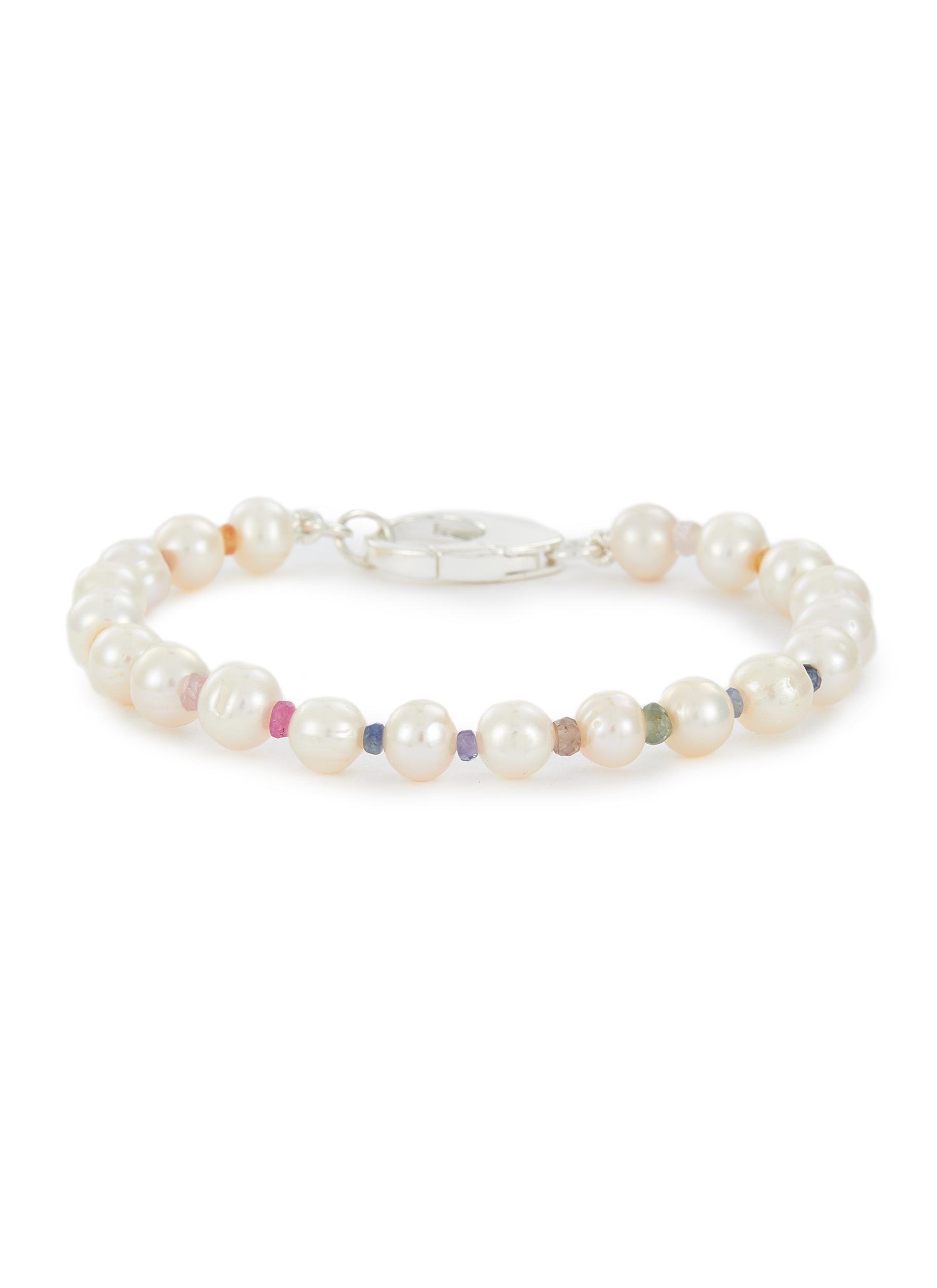Mens sterling silver cubic top zirconia bracelet