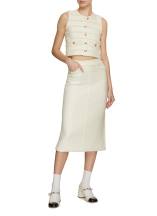 Figure View - Click To Enlarge - CRUSH COLLECTION - Button Front Cropped Vest