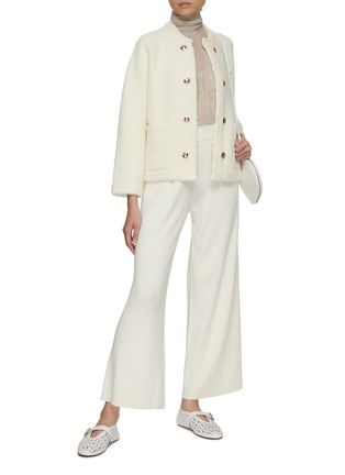 Figure View - Click To Enlarge - CRUSH COLLECTION - Button Embellished Pleated Pants