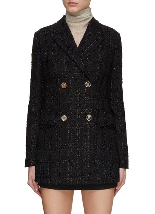 Main View - Click To Enlarge - GIAMBATTISTA VALLI - Double Breasted Long Tweed Jacket