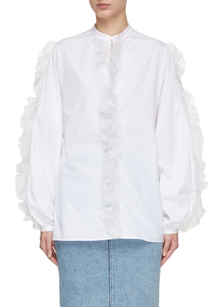Main View - Click To Enlarge - GIAMBATTISTA VALLI - Organza Ruffle Shirt