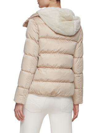Back View - Click To Enlarge - HERNO - Sateen Faux Fur Puffer Jacket