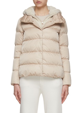 Main View - Click To Enlarge - HERNO - Sateen Faux Fur Puffer Jacket