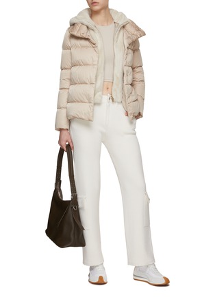 Figure View - Click To Enlarge - HERNO - Sateen Faux Fur Puffer Jacket