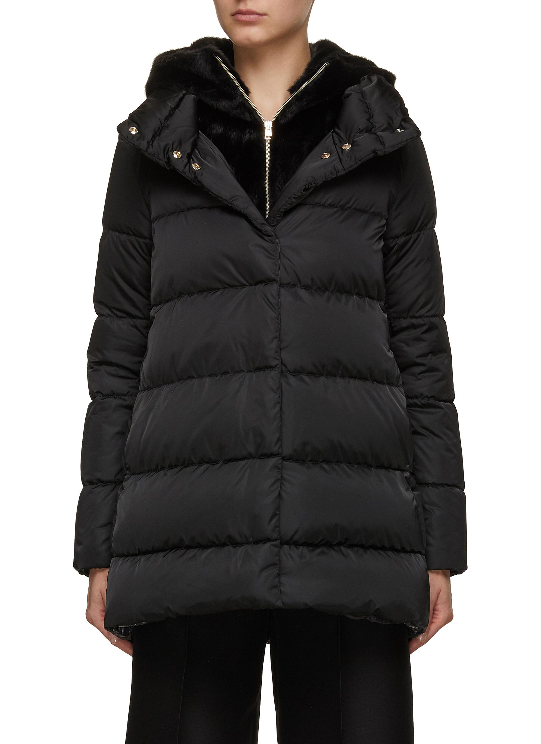 HERNO | Faux Fur Lined Midi Puffer Jacket | Women | Lane Crawford