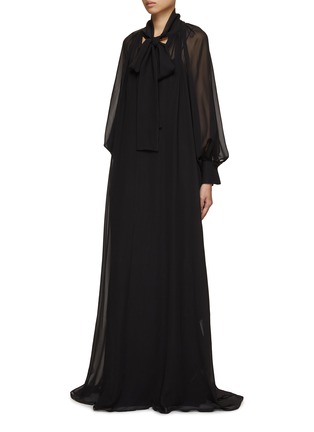 Detail View - Click To Enlarge - KITON - High Neck Silk Maxi Dress