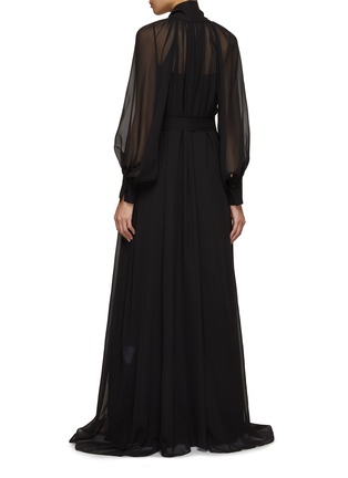 Back View - Click To Enlarge - KITON - High Neck Silk Maxi Dress