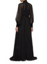 Back View - Click To Enlarge - KITON - High Neck Silk Maxi Dress