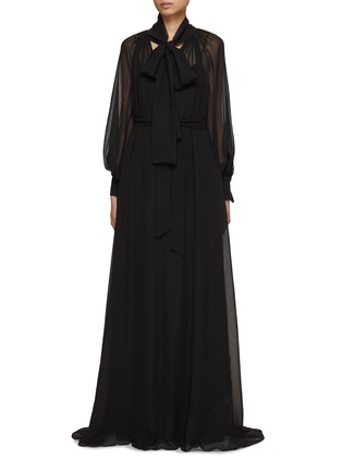 Main View - Click To Enlarge - KITON - High Neck Silk Maxi Dress