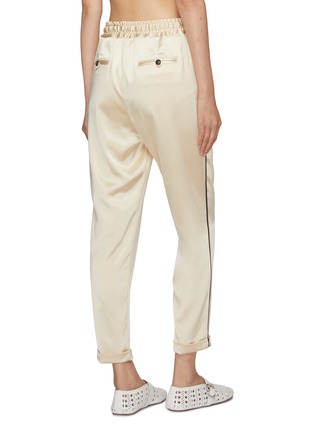 Back View - Click To Enlarge - KITON - Contrast Trim Satin Joggers