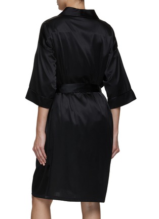Back View - Click To Enlarge - KITON - Quarter Sleeve Silk Kimono Coat