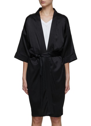 Main View - Click To Enlarge - KITON - Quarter Sleeve Silk Kimono Coat