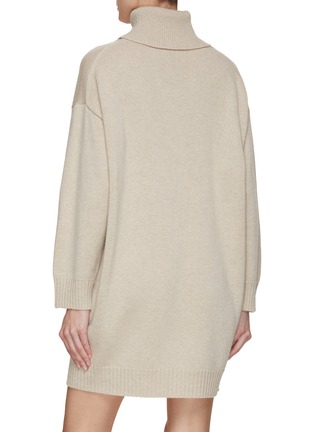 Back View - Click To Enlarge - KITON - Roll Neck Wool Knit Sweater Dress