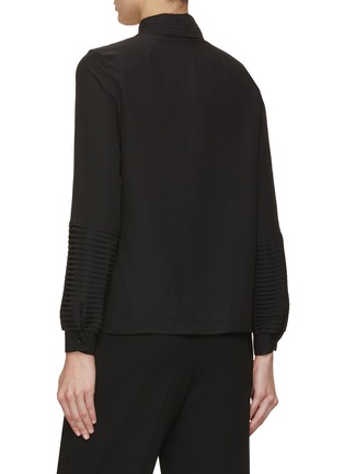 Back View - Click To Enlarge - KITON - Pleated Sleeve Silk Shirt