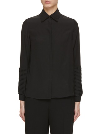 Main View - Click To Enlarge - KITON - Pleated Sleeve Silk Shirt