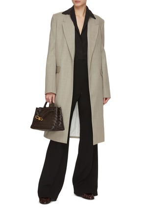 Figure View - Click To Enlarge - KITON - Pleated Sleeve Silk Shirt