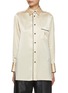 Main View - Click To Enlarge - KITON - Contrast Trim Satin Shirt