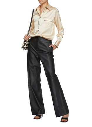 Figure View - Click To Enlarge - KITON - Contrast Trim Satin Shirt