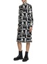 Detail View - Click To Enlarge - KITON - Tetris Printed Silk Shirt Dress