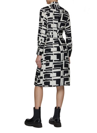 Back View - Click To Enlarge - KITON - Tetris Printed Silk Shirt Dress