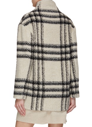 Back View - Click To Enlarge - KITON - Stand Collar Wool Check Coat