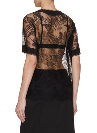 Back View - Click To Enlarge - KITON - Silk Trim Lace Top