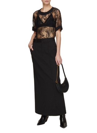 Figure View - Click To Enlarge - KITON - Silk Trim Lace Top