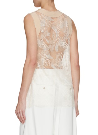 Back View - Click To Enlarge - KITON - Silk Trim Lace Tank Top