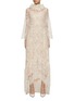 Main View - Click To Enlarge - KITON - High Collar Lace Maxi Dress