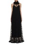 Main View - Click To Enlarge - KITON - High Collar Lace Maxi Dress