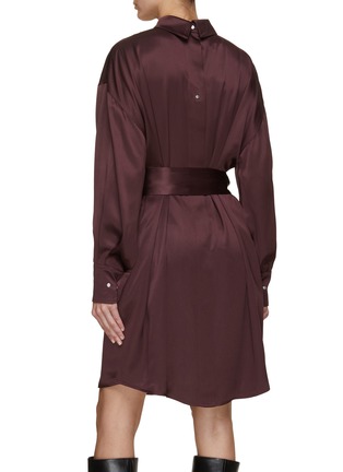Back View - Click To Enlarge - SA SU PHI - Francesca Reversible Satin Shirt Dress