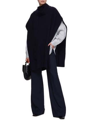 Figure View - Click To Enlarge - SA SU PHI - Turtleneck Wool Cashmere Knit Poncho