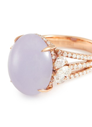 Detail View - Click To Enlarge - SAMUEL KUNG - Diamond Jade 18K Rose Gold Ring