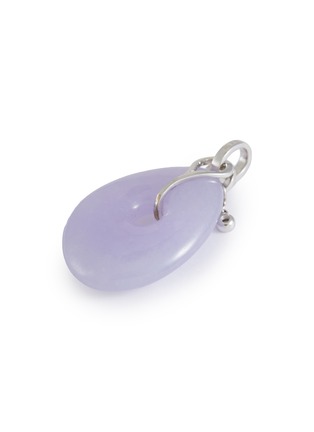 Detail View - Click To Enlarge - SAMUEL KUNG - Diamond Jade 18K White Gold Pendant Necklace