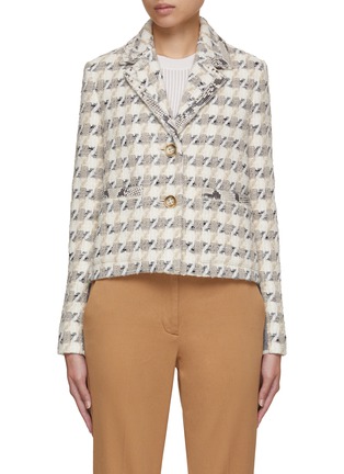 Main View - Click To Enlarge - ST. JOHN - Houndstooth Knit Blazer Jacket