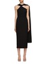 Main View - Click To Enlarge - ROLAND MOURET - Asymmetric Stretch Cady Midi Dress