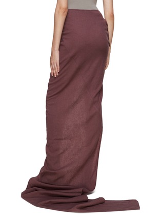 Back View - Click To Enlarge - RICK OWENS  - Edfu Asymmetrical Scrunched Side Skirt