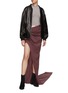 Figure View - Click To Enlarge - RICK OWENS  - Edfu Asymmetrical Scrunched Side Skirt