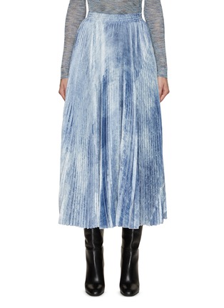 Main View - Click To Enlarge - ERMANNO SCERVINO - Printed Denim Velvet Midi Skirt