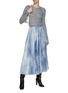 Figure View - Click To Enlarge - ERMANNO SCERVINO - Printed Denim Velvet Midi Skirt