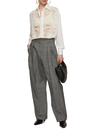 Figure View - Click To Enlarge - ERMANNO SCERVINO - Lace Appliqué Silk Blouse And Matching Silk Cami Top