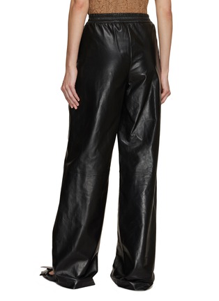 Back View - Click To Enlarge - ERMANNO SCERVINO - Elastic Waist Wide Leg Leather Pants