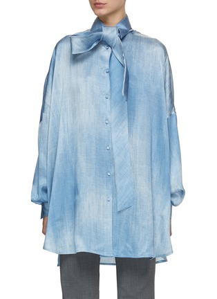 Main View - Click To Enlarge - ERMANNO SCERVINO - Satin Batwing Silk Blouse