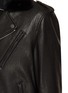  - KRUF - Mink Fur Collar Leather Biker Jacket