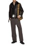 Figure View - Click To Enlarge - KRUF - Mink Fur Collar Leather Biker Jacket