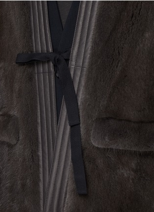  - KRUF - Leather Trim Mink Fur Kimono Jacket
