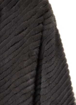  - YVES SALOMON - Asymmetric Striped Mink Fur Coat