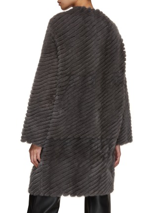 Back View - Click To Enlarge - YVES SALOMON - Asymmetric Striped Mink Fur Coat
